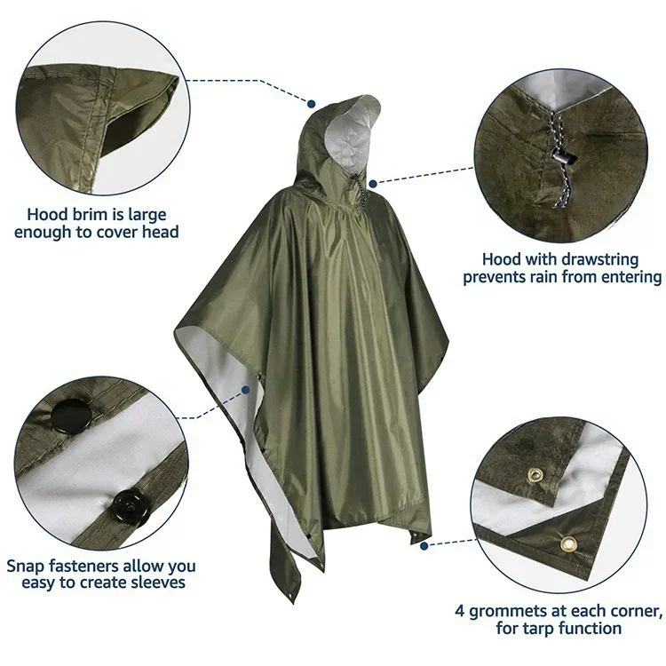 2026 3-in-1 wasserdichter Rege – Camping Rain Poncho Bewertung und Preis